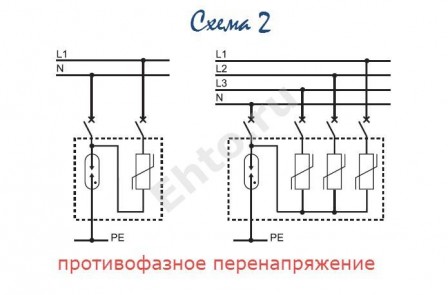 Схема подключения ограничителя перенапряжения